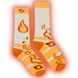 Studio Ghibli Howl's Moving Castle Calcifer Flower Crew Socks